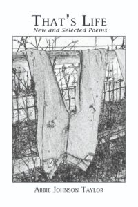The cover is a black and white drawing of a pair of torn and ratty jeans hanging upside down by the legs from a wooden fence that has been overgrown with twigs and leaves. Above the sketch is the title and subtitle of the book and the author’s name is beneath the photo.